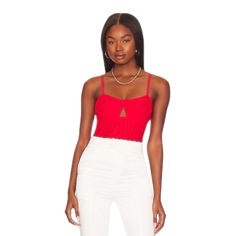 We are HAH x Free People Under The Wire Bodysuit Blood Orange